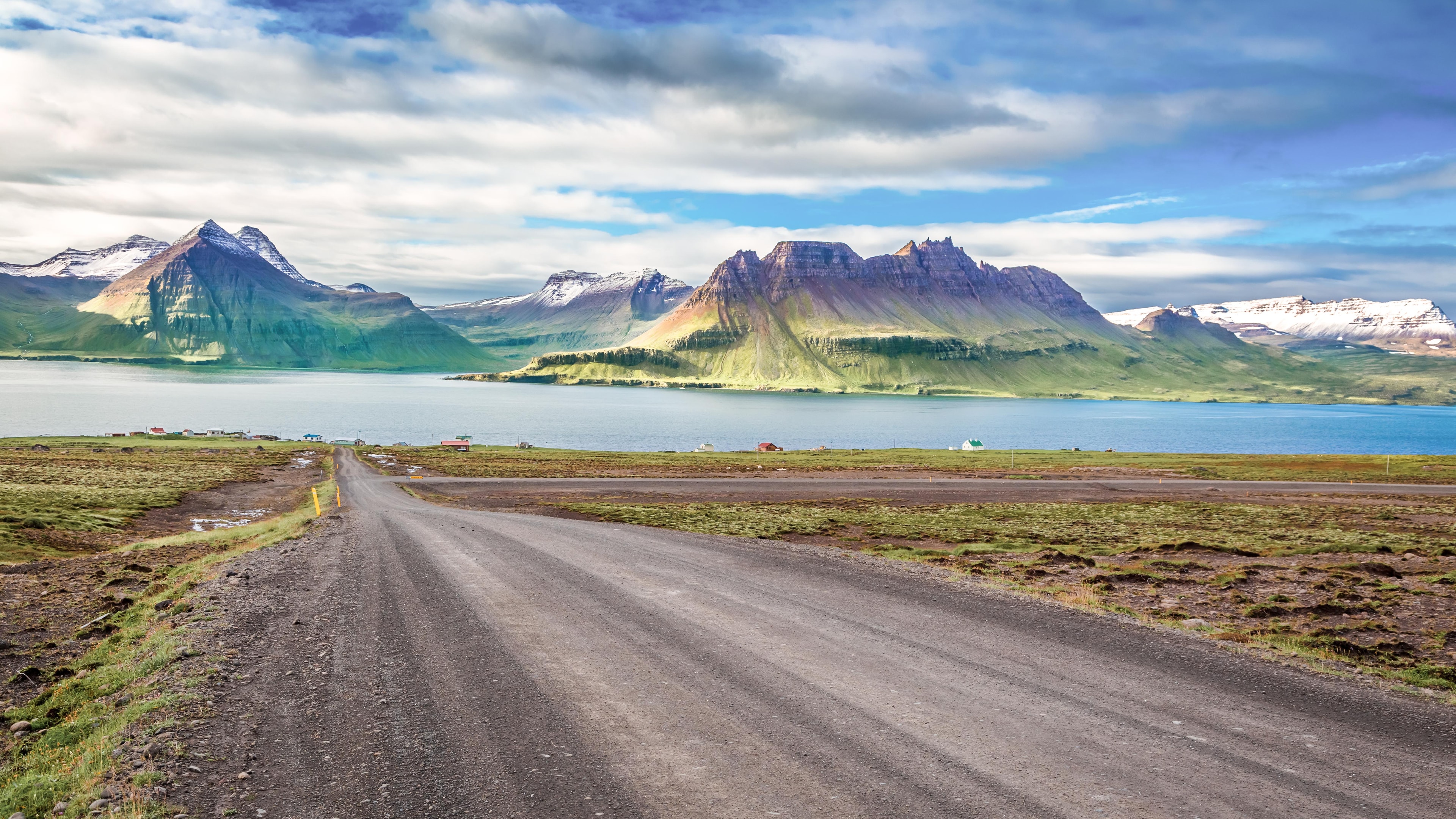Mountain peaks and fjords in Iceland
